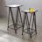 Aeriva Set of 2 Square Metal Modern Tables | Mirror Top | - Black-781659803