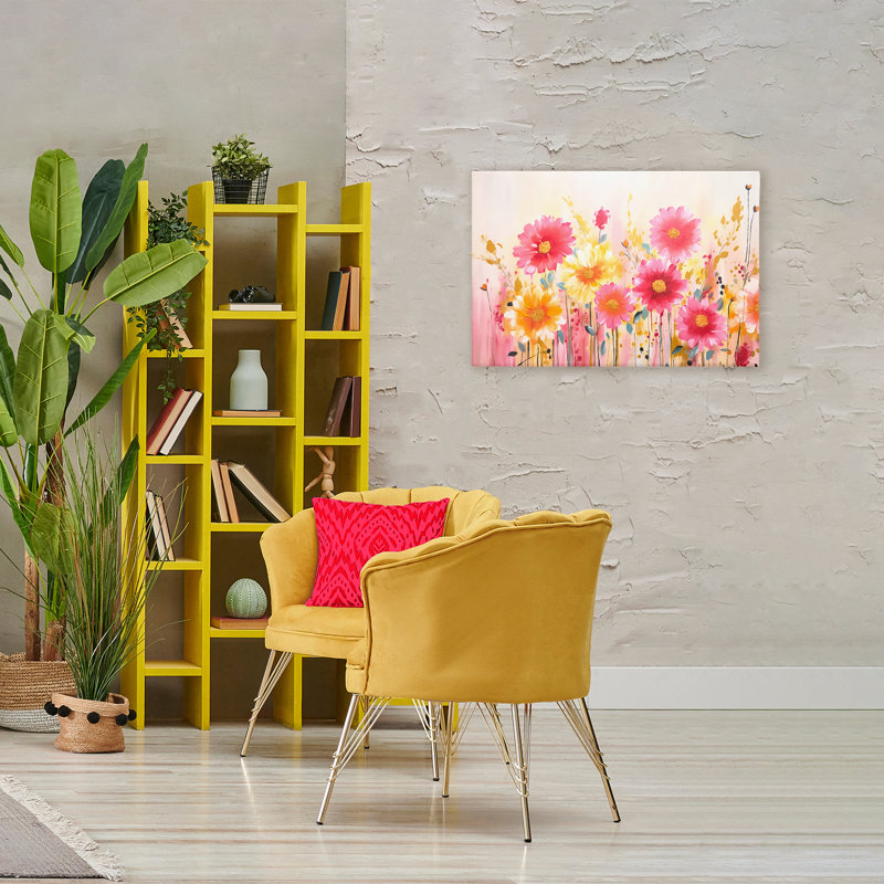 Toile Blush Blooming Whimsy, design par Andrea Haase, H 24 po x l 36 po