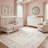 Atascadero Romantic Vintage Floral & Bow Border Kids Area Rug, Machine Washable, Inspired Faux Wool - High-Rebound Foam & Non-Slip Backing-1071894111