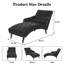 Chaise longue intérieure capitonnée avec coussin et pieds en bois massif, fauteuil de loisir rembourré