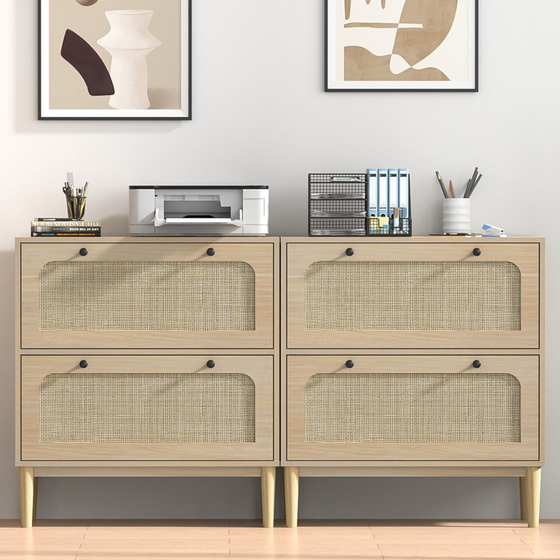 Cassiday 30'' Wide 2 -drawer File Cabinet With Adjustable Hanging Bar, Oak