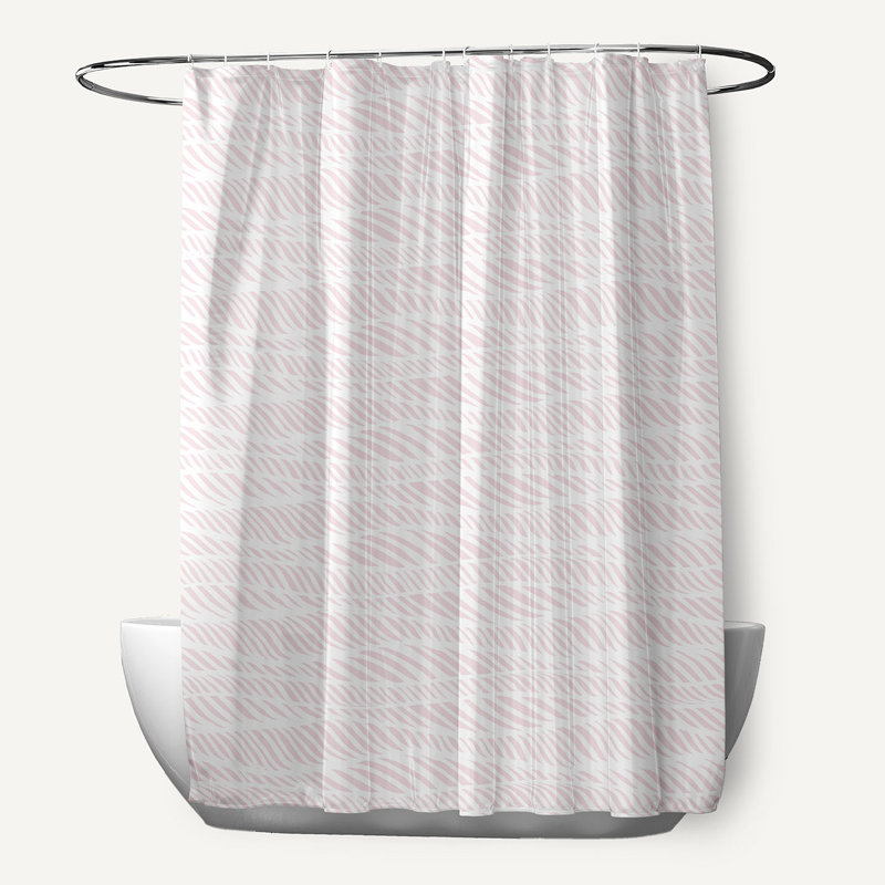 Rideau de douche simple Rolling Waves, Rose