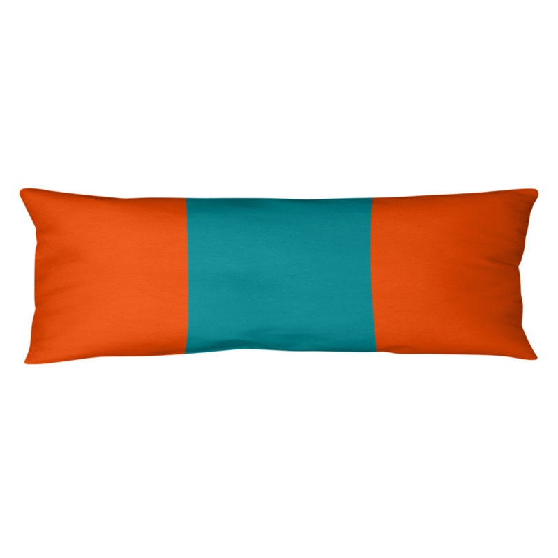 Oreiller de corps en polyester / polyester Arizona Football Stripes, Orange et turquoise, Football Miami