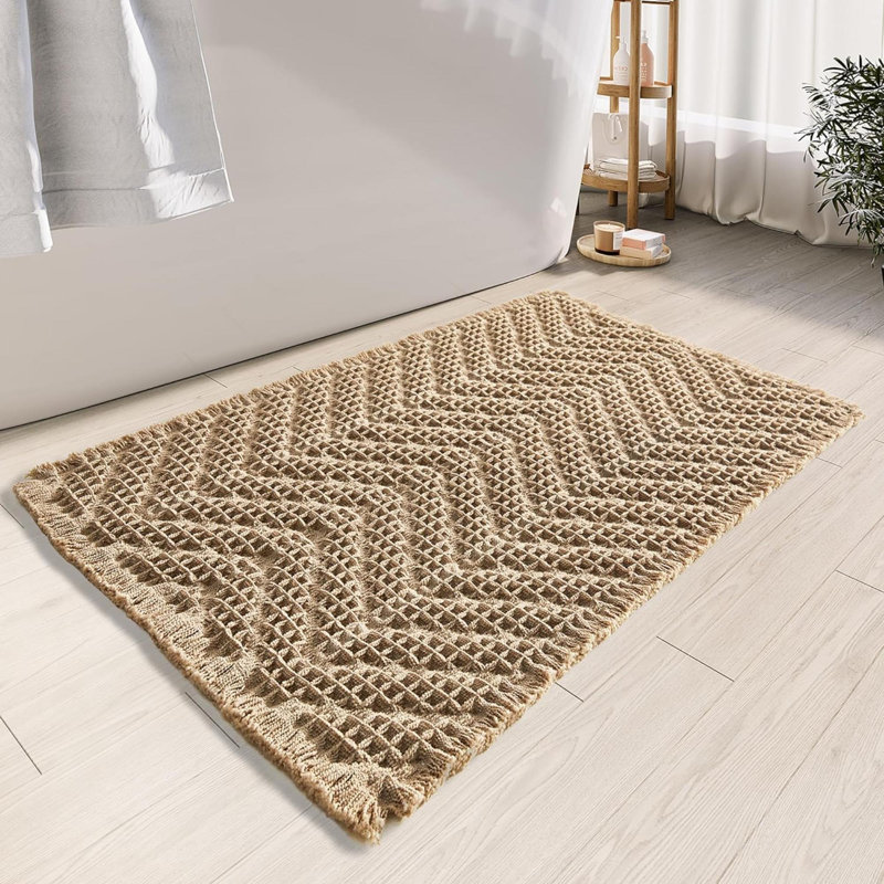Nathalee Non-Slip Bath Mat, Brown, 16" L x 24" W