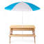 Table de pique-nique d'extérieur en bois 3 en 1 avec parasol, sable convertible et wate, certification Grey Astm et Cpsia-1779081551
