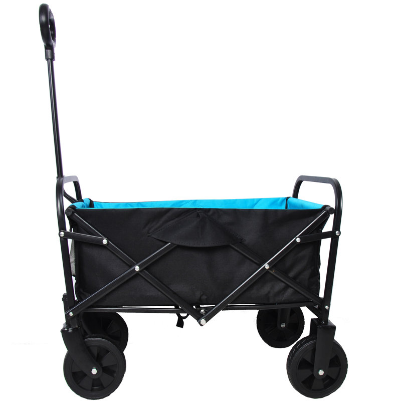 Mini chariot de plage pliable, Noir / Bleu