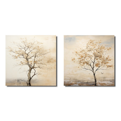 Arbre africain africain - ensemble de 2 collages carrés