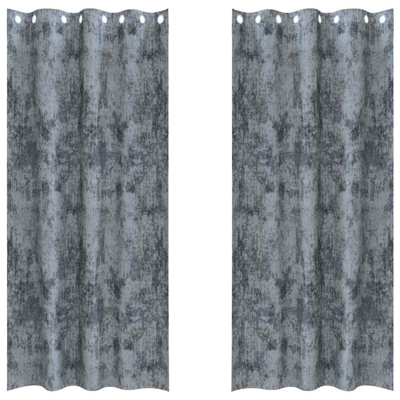 Alithia Velvet Room Darkening Curtain Pair, 140cm Width x 260cm Drop, Silver Grey