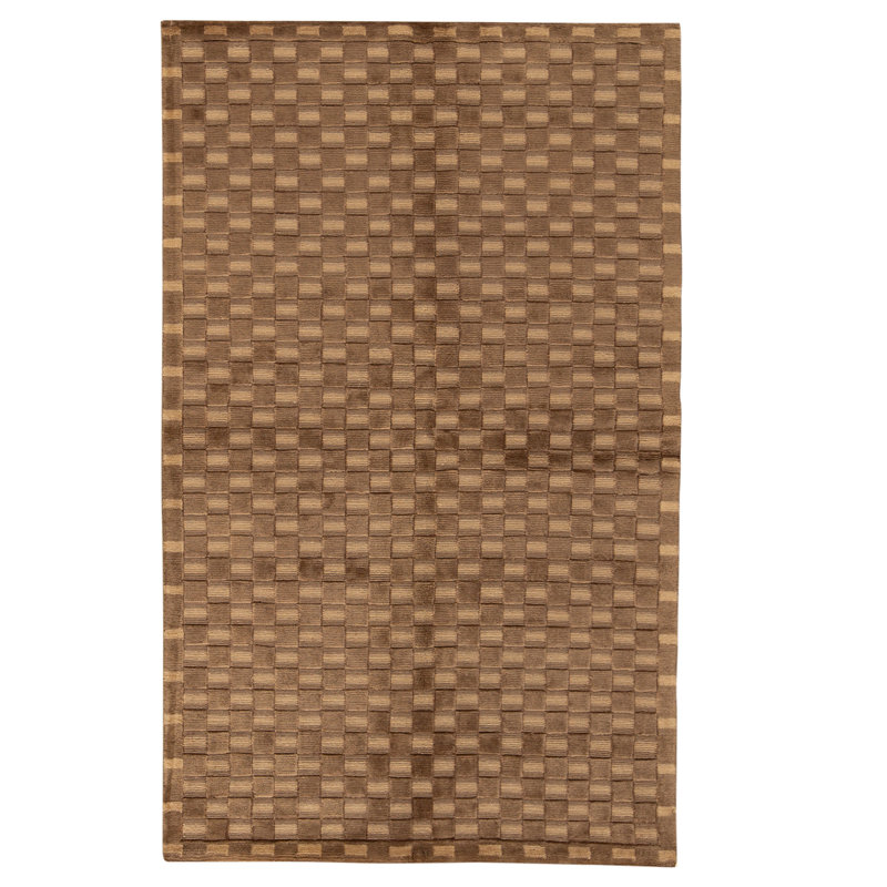 Hand Knotted Wool Area Rug in Taupe