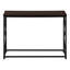 Table d'appoint, console, entrée, étroite, canapé, salon, chambre, stratifié brun, métal noir, contemporain, moderne