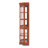 Walnut Corner Curio Cabinet With 5 Removable Shelves And Lighting 5-shelf Artistic Effect-1691852154