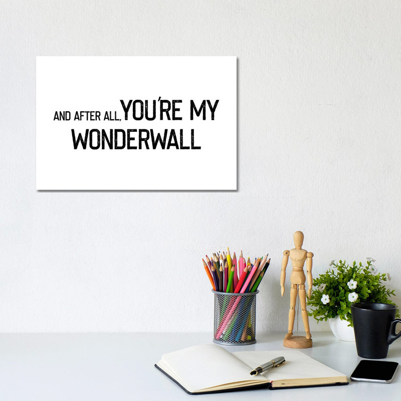 Wonderwall Rustic Font - Wrapped Canvas Print, 20.32 cm H x 30.48 cm W