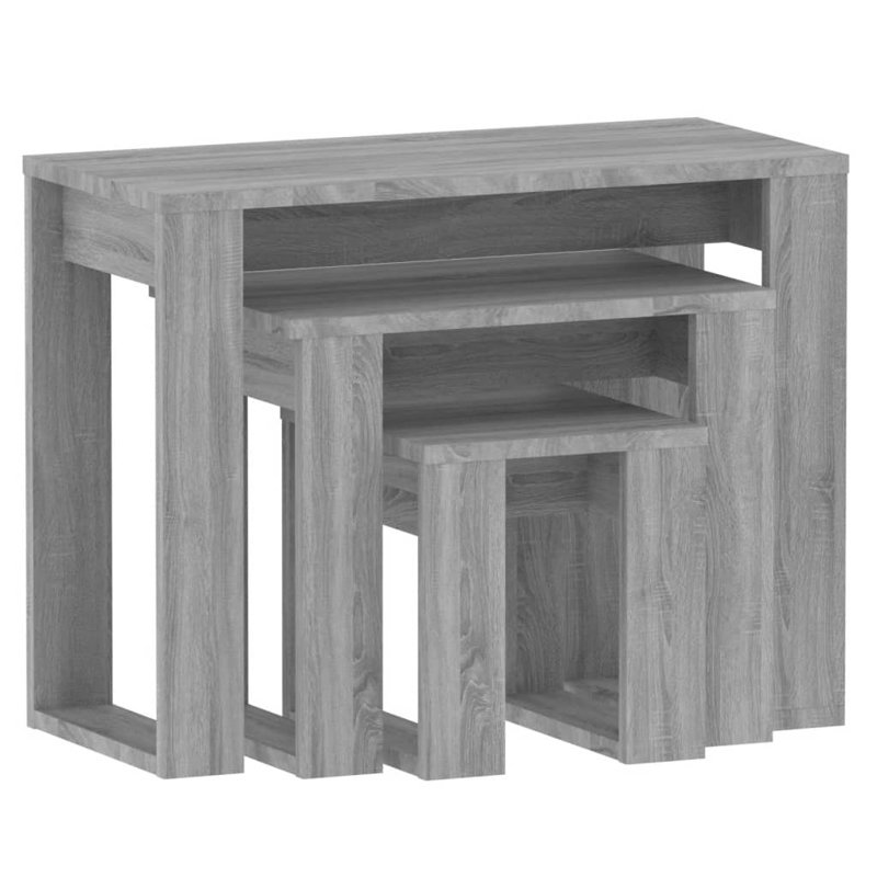 Alexzandrea Nesting Tables 3 Pcs Chipboard, Gray Sonoma, Gray Sonoma