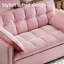 Canapé moderne en velours, canapé-lit convertible 3 en 1, petite causeuse de 55 pouces avec dossier, canapé-lit avec coussin, poches, mobilier de salon, rose