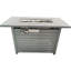 Table de foyer d'extérieur, gris, 25 H x 42 W, 50 000 heures de production d'énergie, acier inoxydable, propane / gaz naturel, durée de vie du jardin moderne,