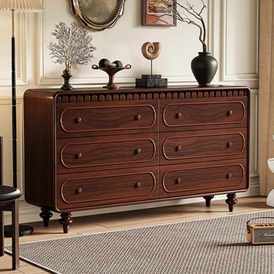Red Brown Manufactured Wood Rectangular Dressers & Chests
