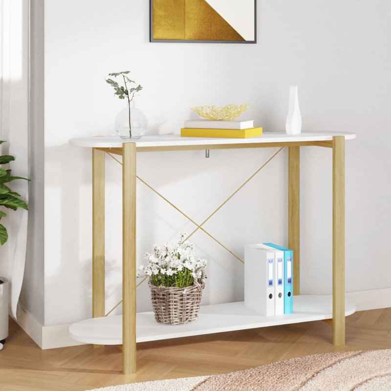 Console Console de couloir Table d'entrée étroite, Blanc