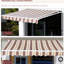Auvent de terrasse rétractable 13 pi x 8 pi avec toile et cadre en aluminium, manivelle manuelle, rayures rouges pour terrasse de balcon
