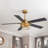 52" Crystal Ceiling Fan With Lights And Remote, Modern Black Ceiling Fan Chandelier With 5 Blades, Reversible Motor, Crystal Cage Light Fixture For Bedroom, Living Room, Dining Room-934883786