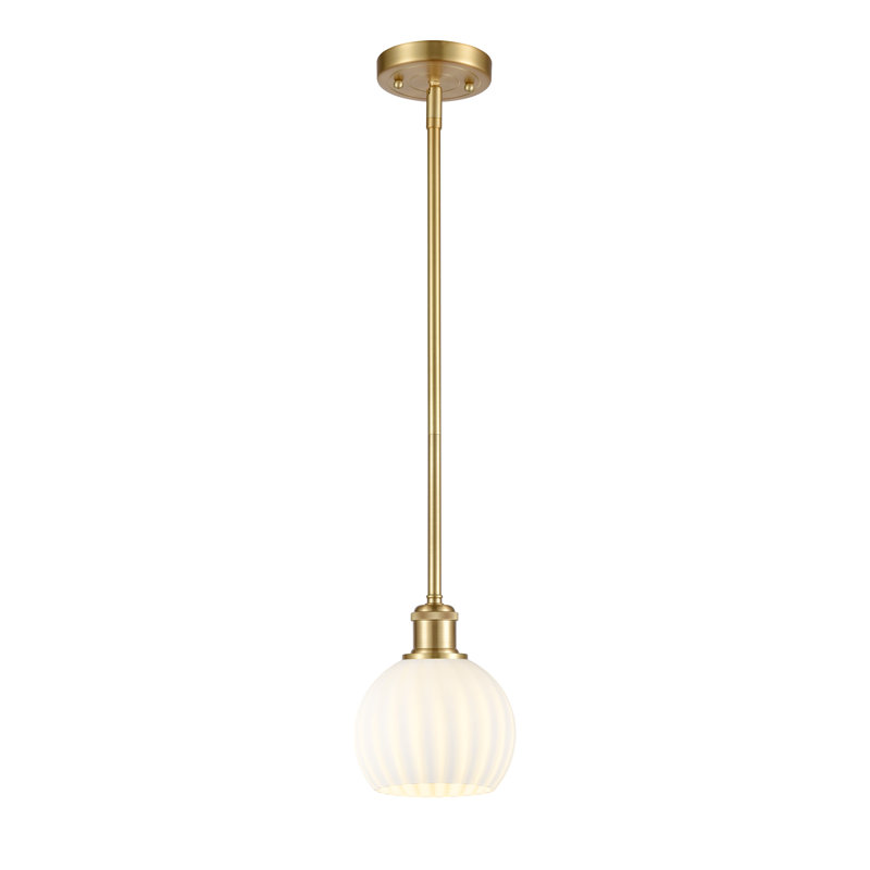 Luminaire suspendu 1 lumière Sabanc, H 8 po x l 6 po x P 6 po, Or satiné