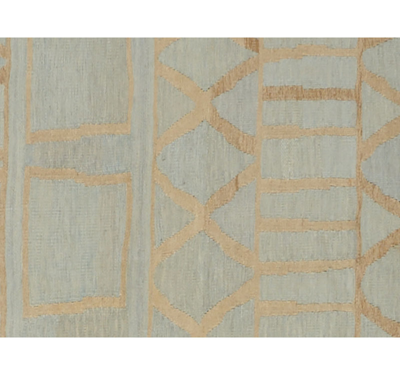 Moroccan Geometric Area Rug in Light Gray/Gold