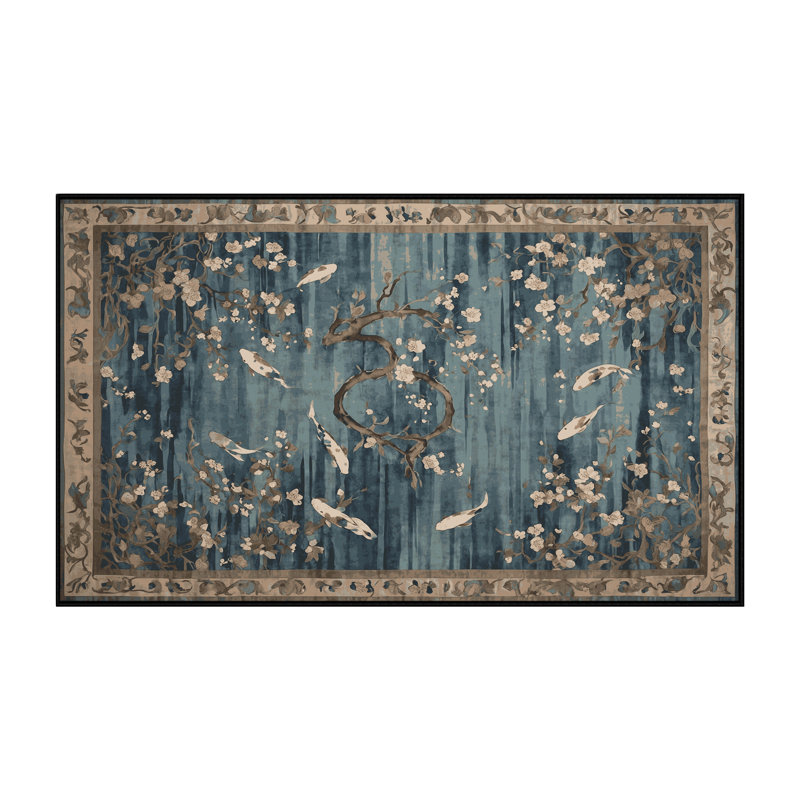 Machine Washable Gray Area Rug, Rectangle 6' x 9'