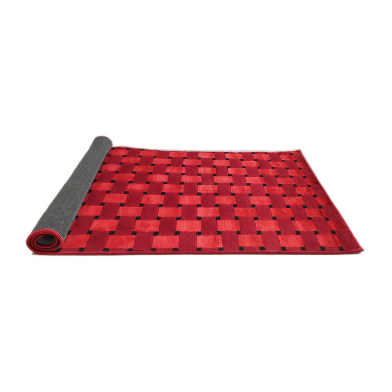 Tapis abstrait rouge, Rond 3 pi