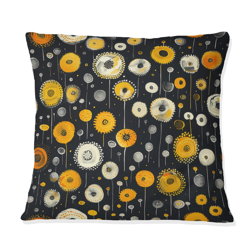 Coussin décoratif Floral, H 16 po x l 16 po