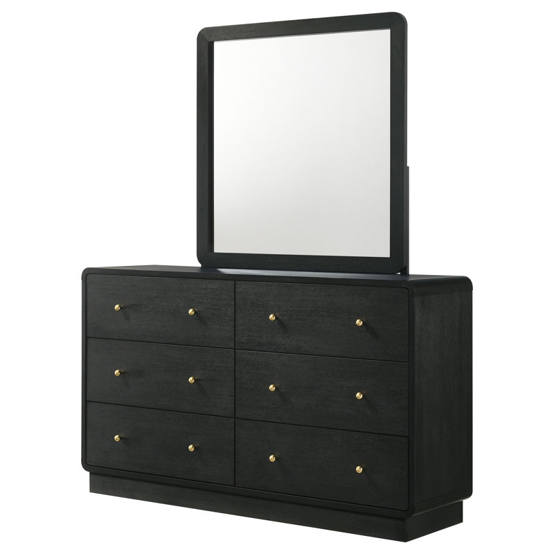 Commode 6 tiroirs avec miroir Minelly