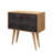 Modern Console Table with Wall Fixing, Oak & Dark Grey, 31.5 x 31.5 x 31.5 inches | 100% Melamine Coated Particle Board, 0.7 inches Thick | PU Leather Handle, Wooden Legs, Multiple Shelves, Scandinavian Design