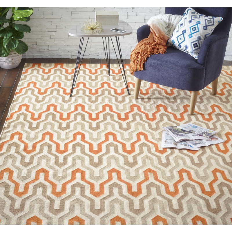 Isaacs Wool Geometric Indoor Rug, Rectangle 3'6" x 5'6"