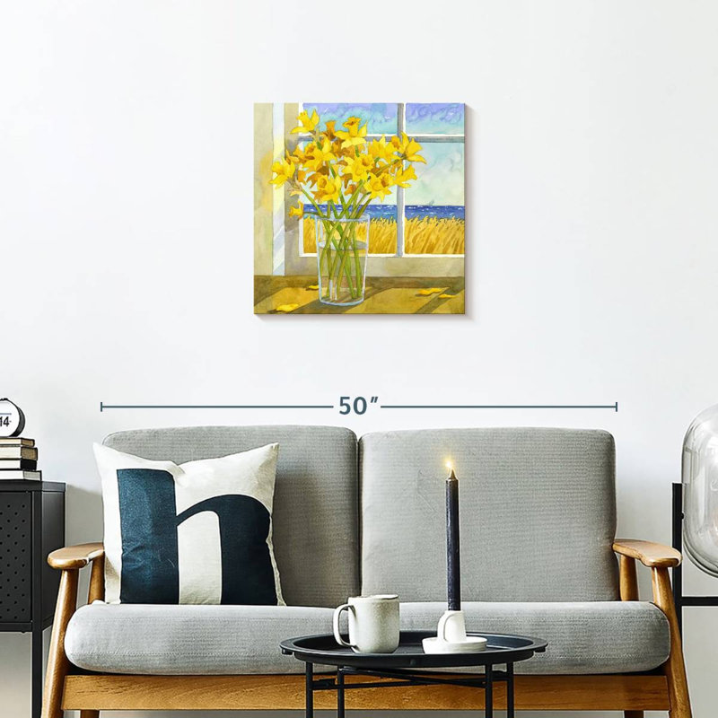 Jonquilles Harnek dans la fenêtre, H 20 po x l 20 po