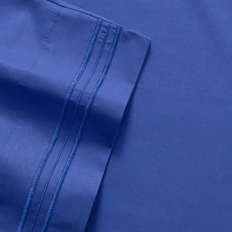 Luxurious Classic Soft Solid 1800 Series Microfiber Sheet Set, Various Colors and Sizes, Royal Blue, RV Short Queen