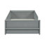 Lit simple au sol avec rangement pour livres, gris - option plateforme pratique et charmante, joyeux-826415448