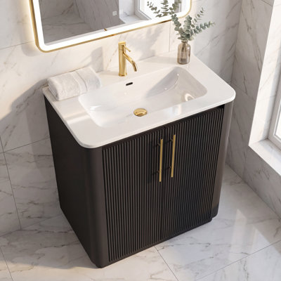Meuble-lavabo simple 30 po avec comptoir en céramique