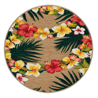 Washable Hawaiian Lei Hawaiian Area Rug