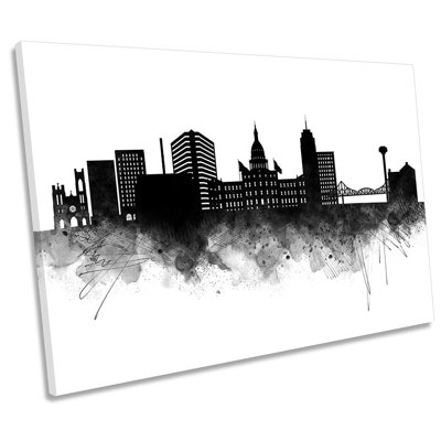 Lansing City Skyline - Wrapped Canvas Print