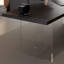 Bureau rectangulaire en bois manufacturé noir + bois transparent + acrylique avec 2 tiroirs-364277581