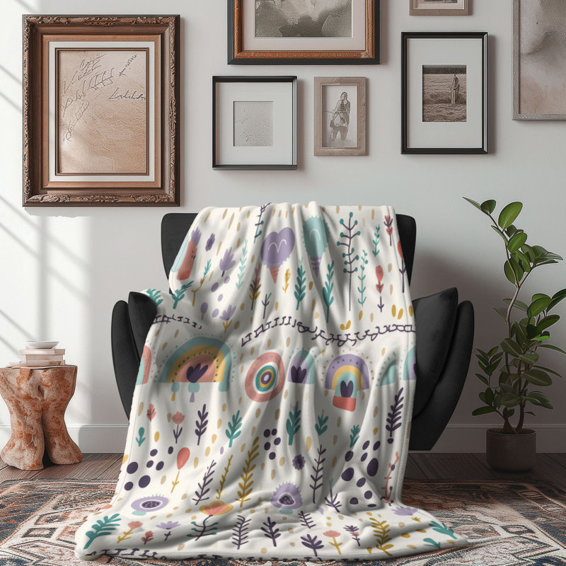 Rainbow Ribbons - 1 pièce Sherpa Premium, L 80 po x l 60 po