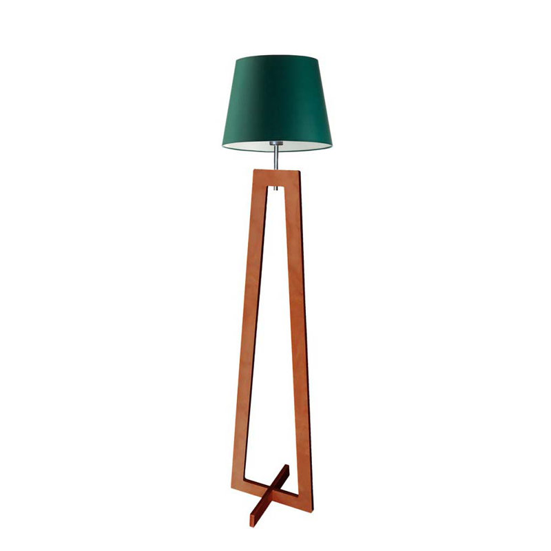 Pip 160cm Novelty Floor Lamp, Green/White inside, Mahogany