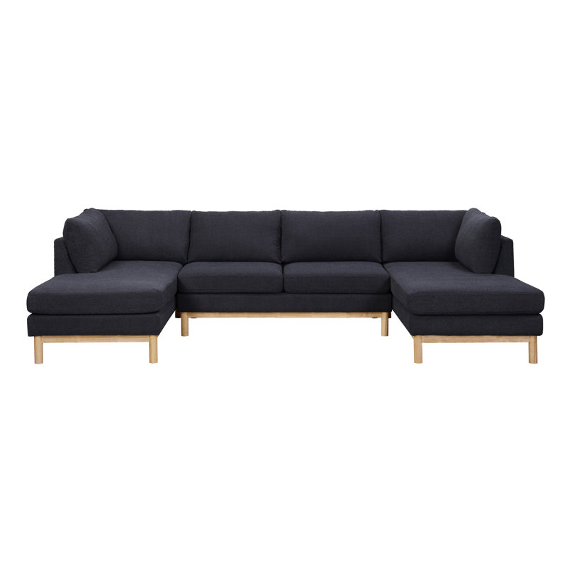 Hallie  Sherpa 124" Wide Double Chaise U-Shape Sectional Sofa