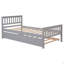 Lit simple avec lit gigogne, cadre de lit plateforme avec tête et pied de lit-124917959