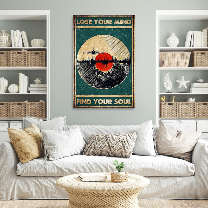 «The Moon Lose Your Mind», art textuel sur toile tendue, H 36 po x l 24 po x P 1,25 po