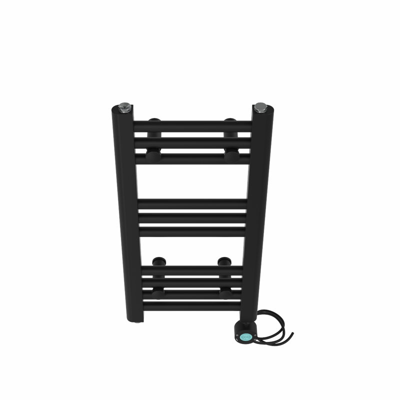 Bryana Straight Towel Rail Heated Towel Rails, 60cm H x 30cm W x 3cm D, Black