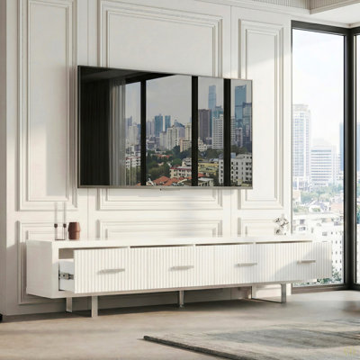TV Stand With 4 Storage Drawers