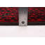 Tapis crème / rouge unique de 3 pi 5 po x 6 pi 1 po années 1990