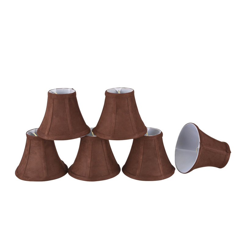 Abat-jour en cuir de style candélabre à cloche H 5 po en brun foncé