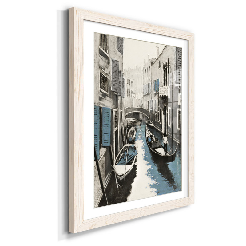 Venise II - reproduction d'art, H 37,5 po x l 27,5 po x P 1,5 po, Papier encadré blanc, Blanc