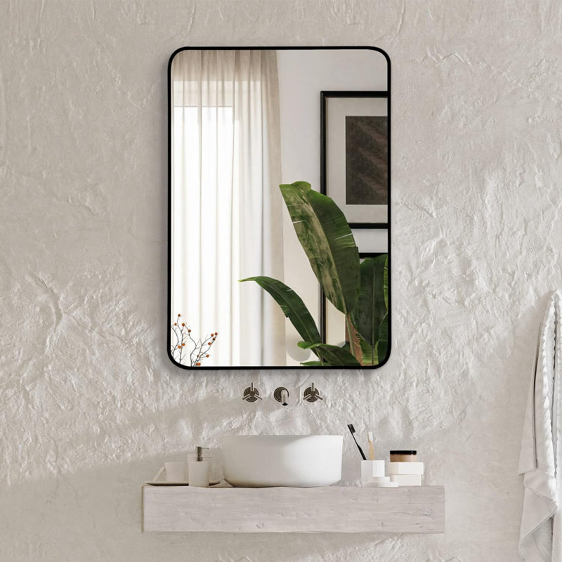 Miroir mural pour salle de bain, Noir, 30 po x 22 po