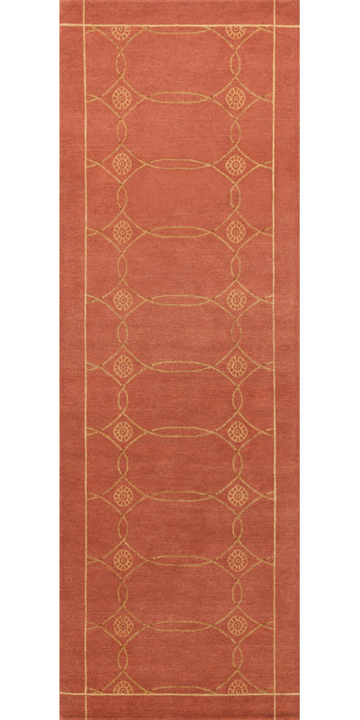 Sparta Geometric Area Rug in Paprika/Yellow/Gold, Runner 3' x 10'